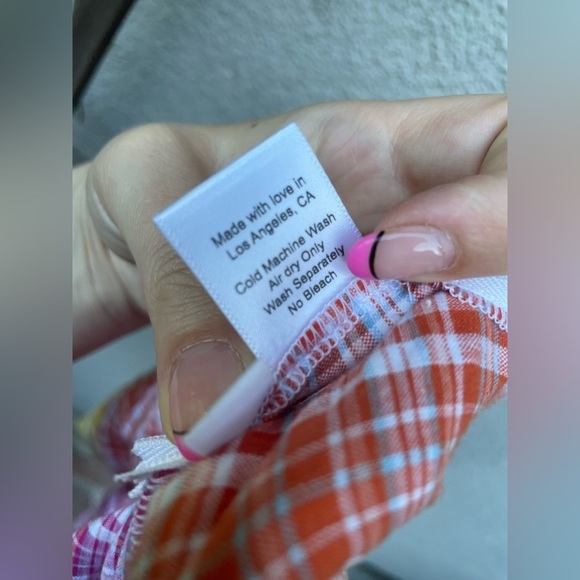 Saint Mojavi The Talavera Tube Dress Tri-Color Plaid Seersucker New with Tags! - Picture 7 of 9